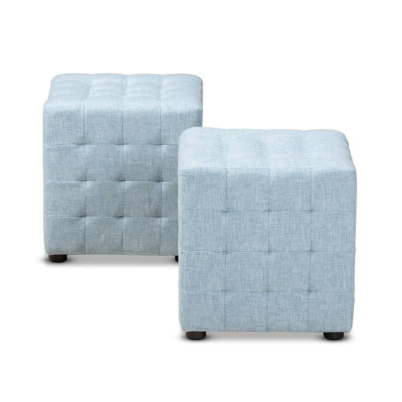Contemporary Fabric 2-Piece Ottoman Set