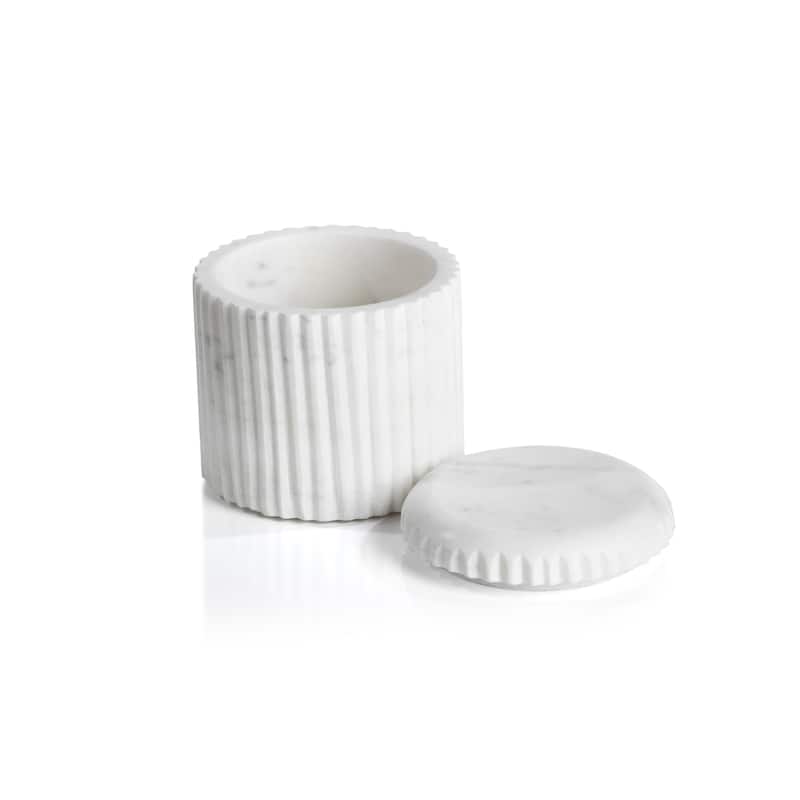 Mannara 4" Tall Marble Lidded Container