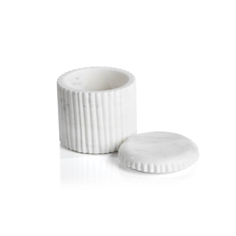 Mannara 4" Tall Marble Lidded Container