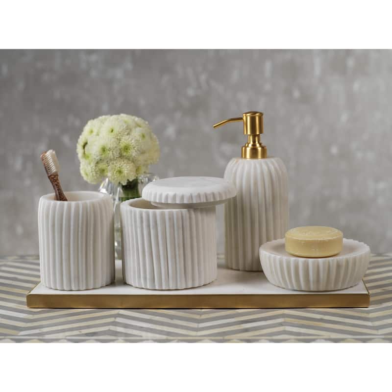 Mannara 4" Tall Marble Lidded Container