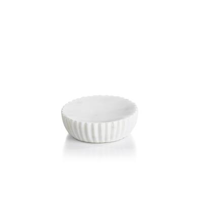 Mannara 5" Diameter Marble Soap Dish - White