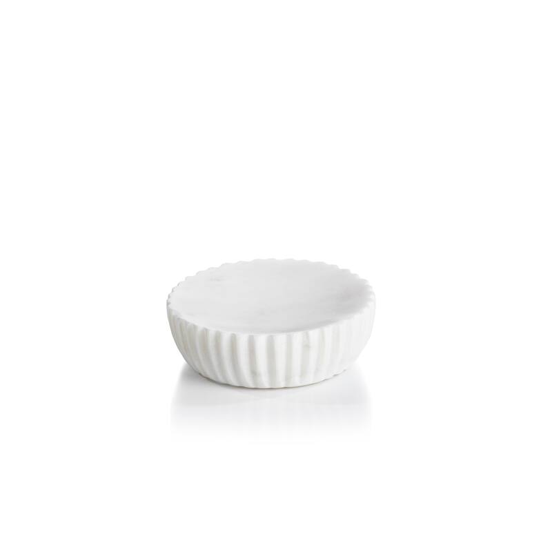 Mannara 5" Diameter Marble Soap Dish - White