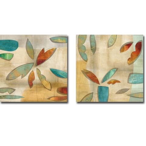 Elena Baker 'Playful I & II' Canvas Gallery Wrapped Giclee 18-inch x 180-inch Each 2-piece Art Set