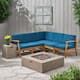Option Teak + Blue Cushion + Light Gray