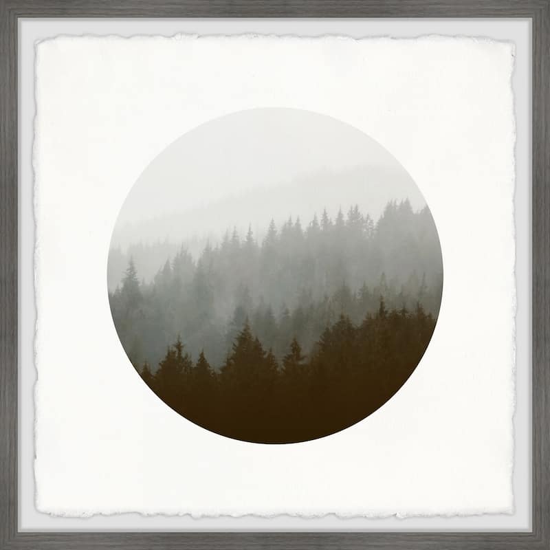 'Fog Forest' Framed Painting Print - Multi-Color