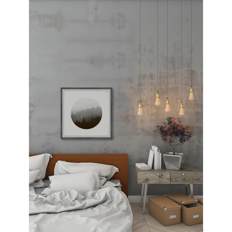 'Fog Forest' Framed Painting Print - Multi-Color