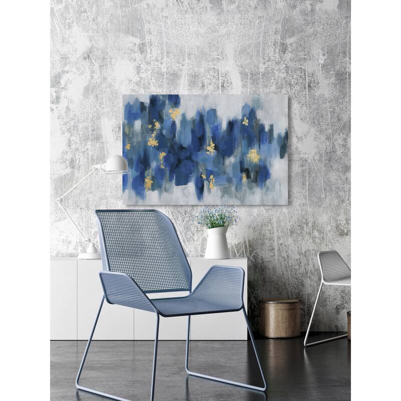 'Blue Floral' Painting Print on Wrapped Canvas - Multi-Color