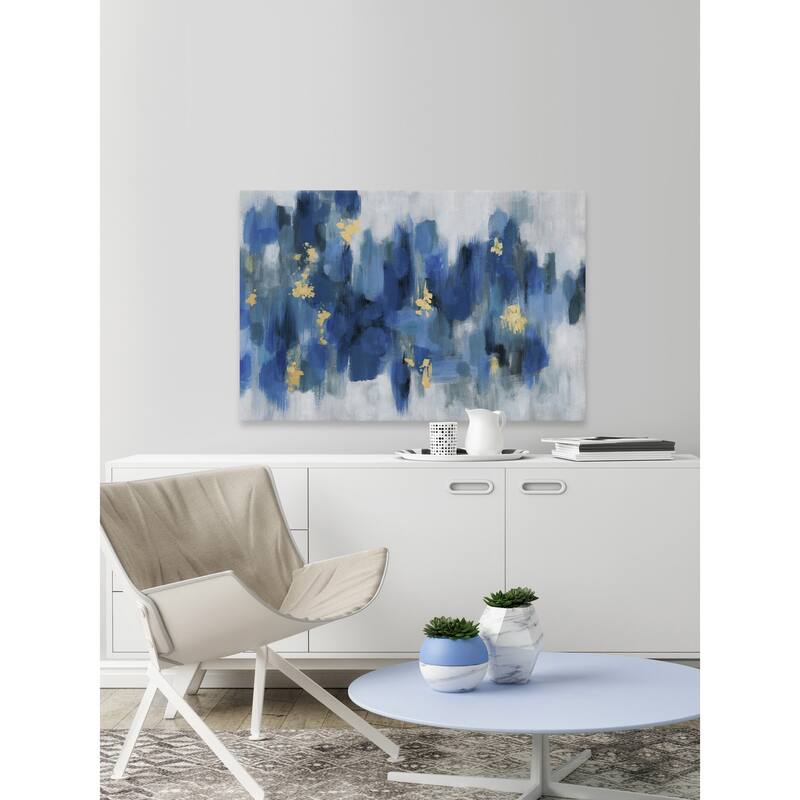'Blue Floral' Painting Print on Wrapped Canvas - Multi-Color
