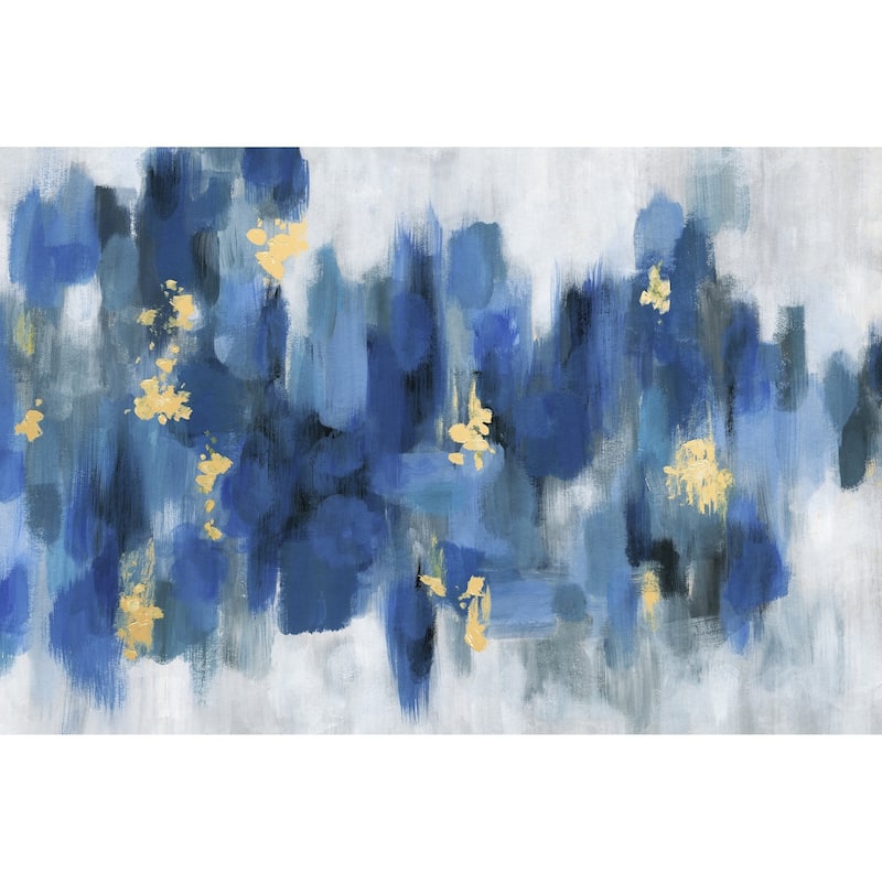 'Blue Floral' Painting Print on Wrapped Canvas - Multi-Color