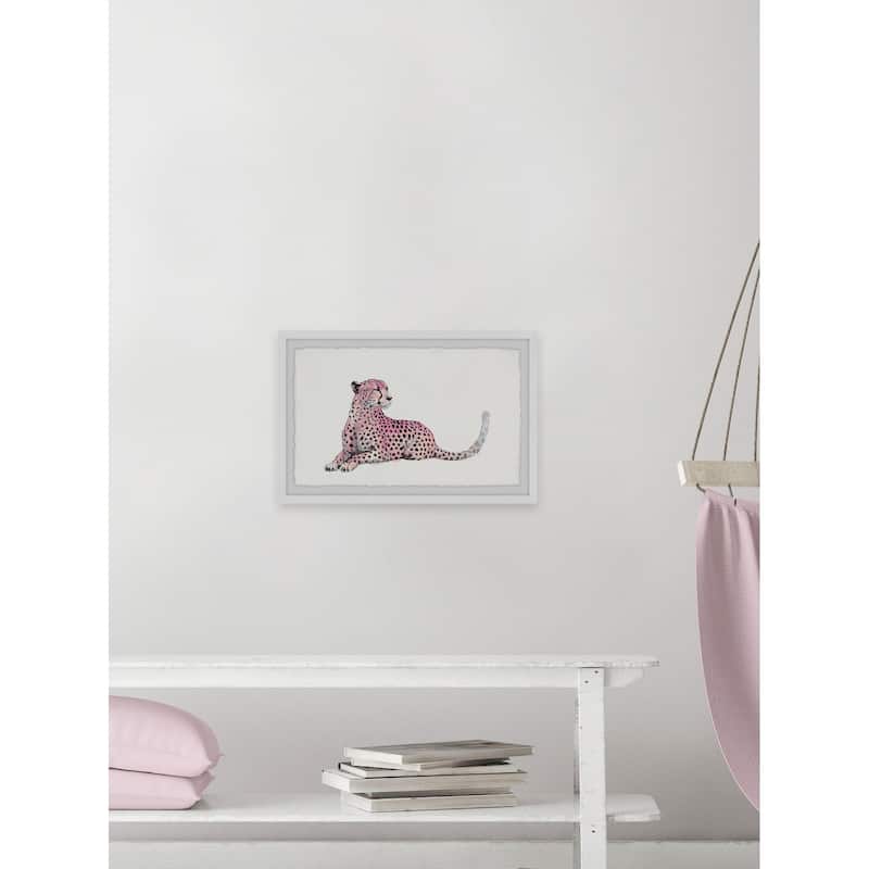 Silver Orchid Handmade Pink Cheetah Framed Print - Multi-Color