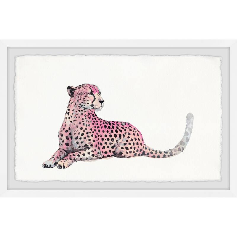 Silver Orchid Handmade Pink Cheetah Framed Print - Multi-Color