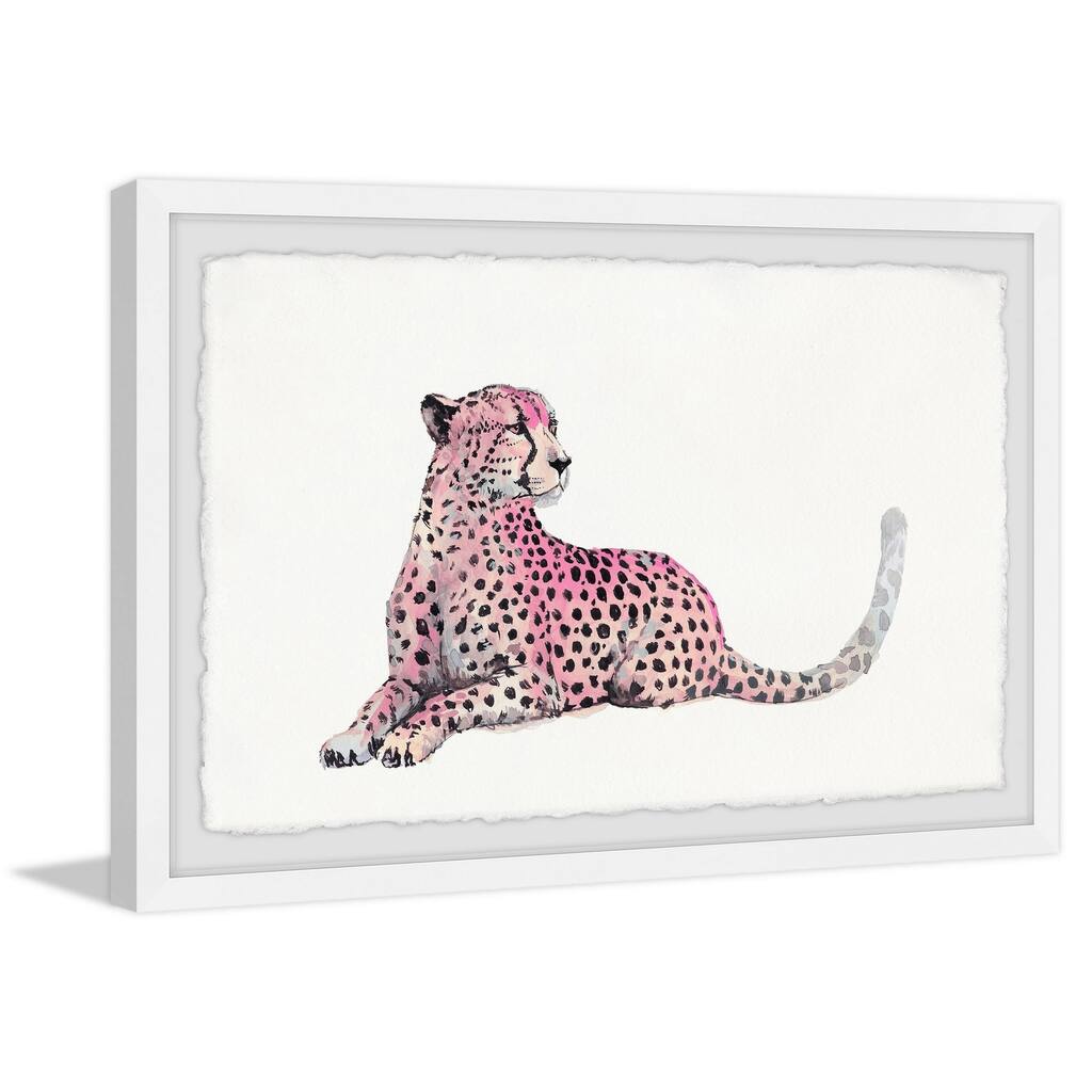 Silver Orchid Handmade Pink Cheetah Framed Print - Multi-Color