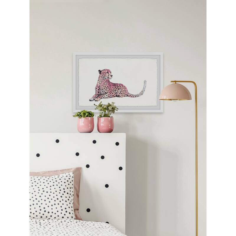 Silver Orchid Handmade Pink Cheetah Framed Print - Multi-Color