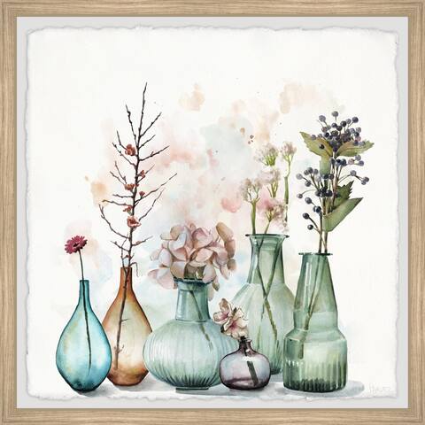 Handmade Perfect Blooms in Vases Framed Print