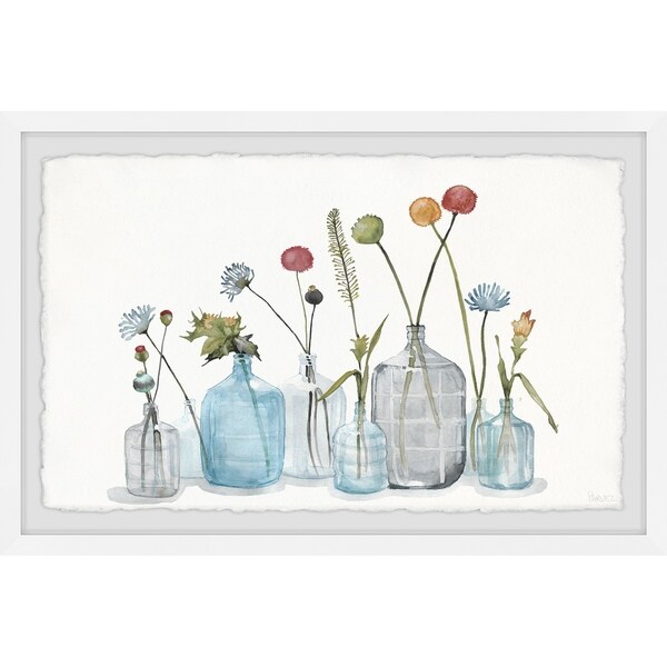 Handmade Bottles for the Blooms Framed Print. Opens flyout.
