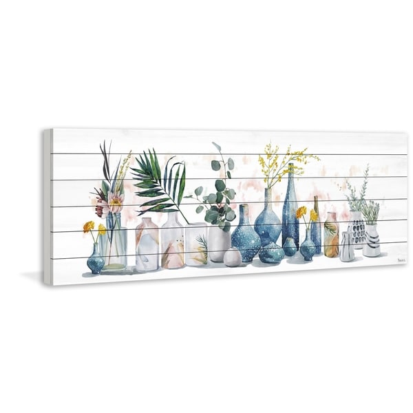 Handmade All the Vases Print on White Wood