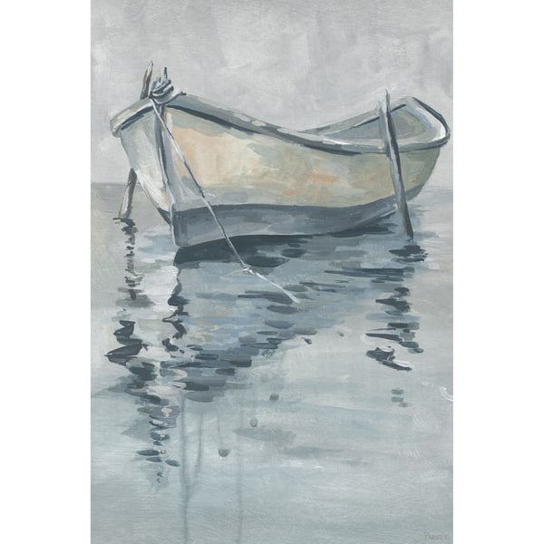 slide 2 of 7, The Gray Barn Handmade Gloomy Boat Print on Wrapped Canvas - Multi-color