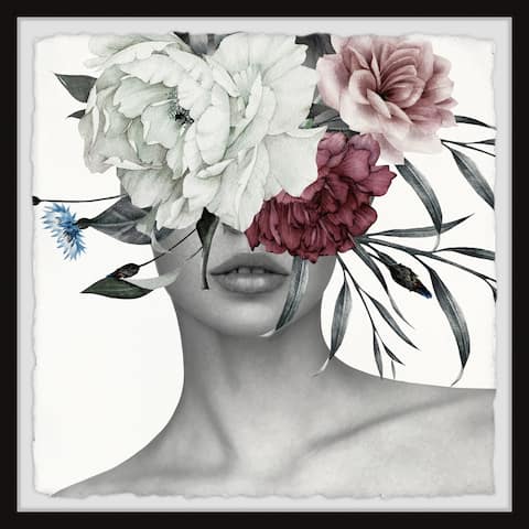 'Beautiful Bloom' Handmade Framed Floral Fashion Wall Art Print - Multi-color