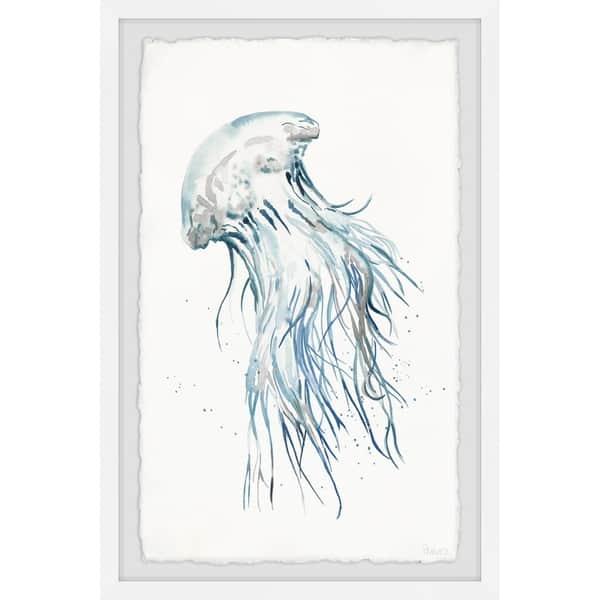 Handmade Luminous Jellyfish Framed Print Overstock 28038988