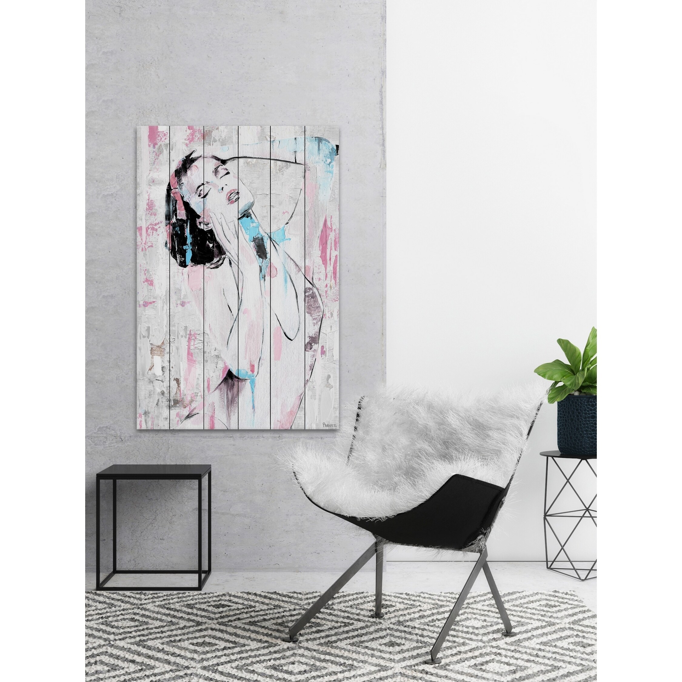 'Stay Beautiful' Painting Print on White Wood - Multi-color - Picture 9 of 40
