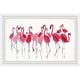 preview thumbnail 1 of 5, 'Blushing Flamingos' Framed Painting Print - Multi-color
