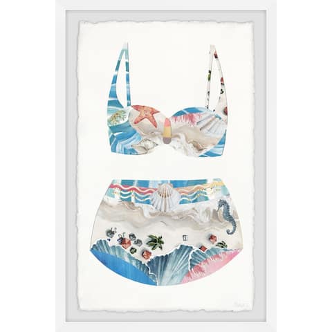 Handmade Coastal Beach Swimsuit Framed Print
