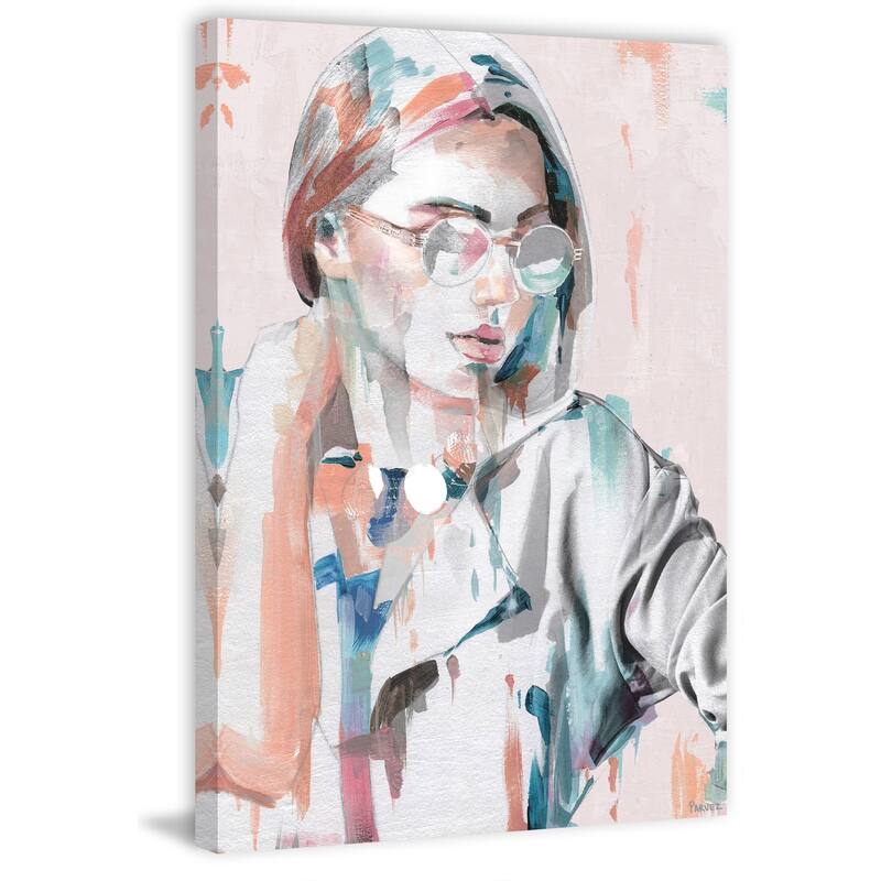 'Hipster Girl' Painting Print on Wrapped Canvas - Multi-color