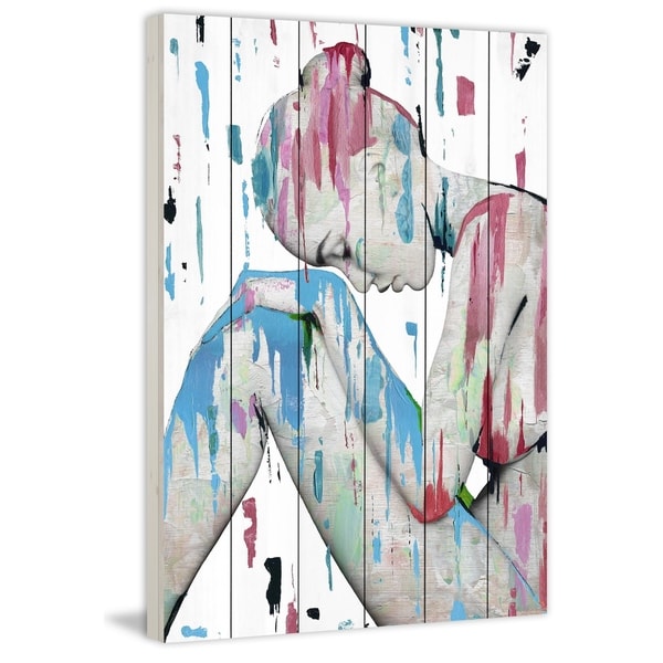 Handmade A Dreaming Beauty Print on White Wood