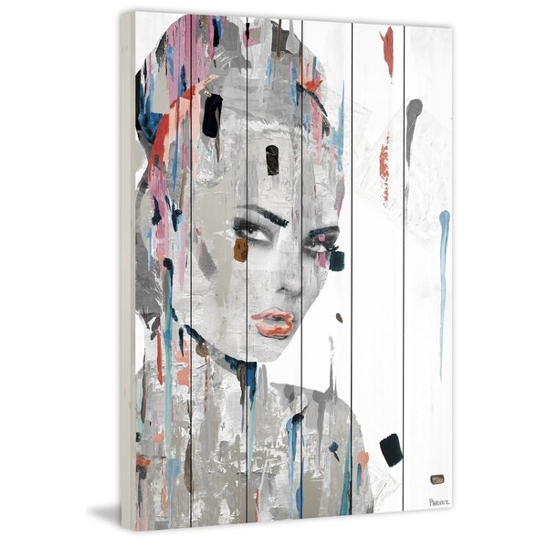 Handmade Beauty Stare Down Print on White Wood