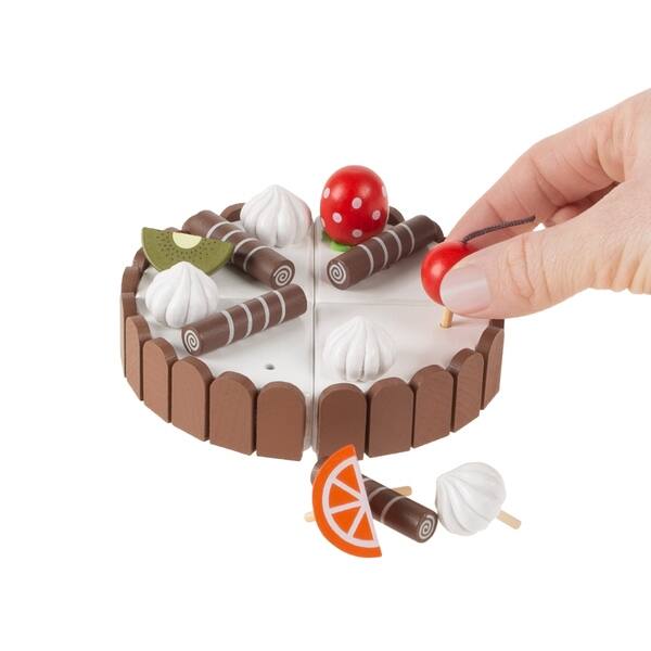 Shop Birthday Cake Wooden Magnetic Pretend Play Food With Cutting