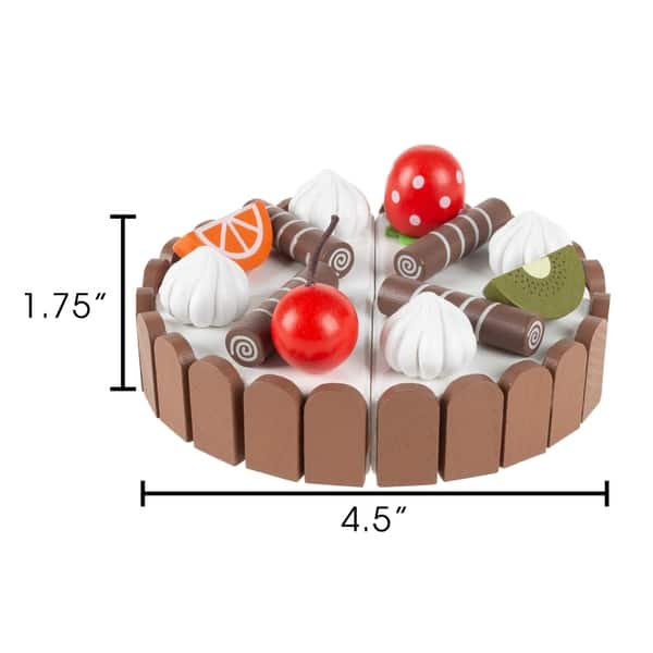 Shop Birthday Cake Wooden Magnetic Pretend Play Food With Cutting