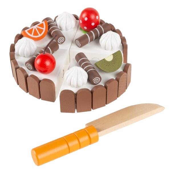 Shop Birthday Cake Wooden Magnetic Pretend Play Food With Cutting