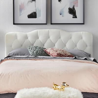 Simple Living Tessa Traditional Upholstered Button Tufted Queen Headboard