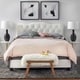 preview thumbnail 1 of 12, Simple Living Tessa Upholstered Bed Queen White Velvet