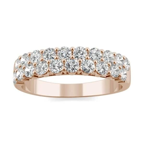 slide 1 of 17, Moissanite by Charles & Colvard 14k Gold 1ct DEW Two Row Band