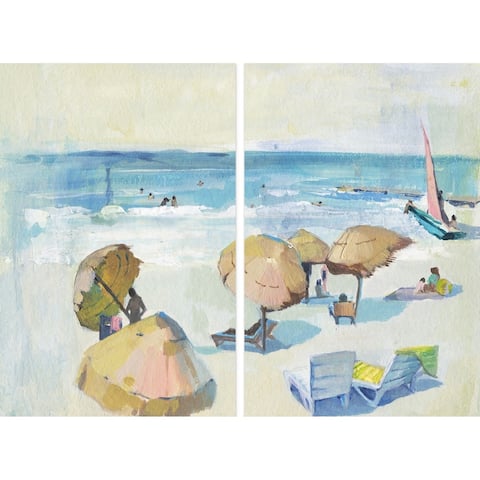 Marmont Hill - Handmade Summer Sea Diptych - Multi-color