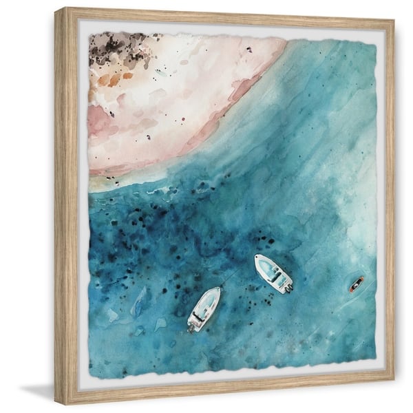 Shop Marmont Hill Handmade Ocean From The Top Framed Print Overstock 28039585