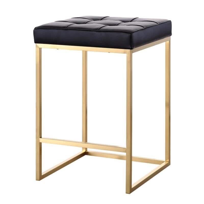 CHI Northfleet Gold Leather 26'' Bar Stool N/A Bed Bath & Beyond