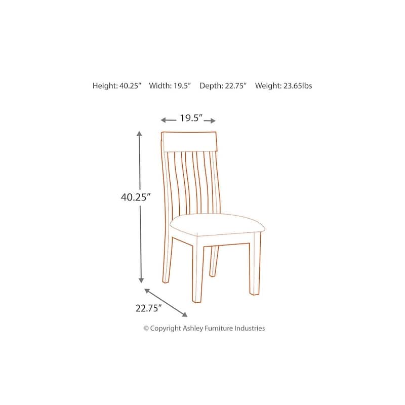 Ralene Dining Room Chair - Set of 2 - Medium Brown - 19.5" W x 22.63" D x 40.25" H