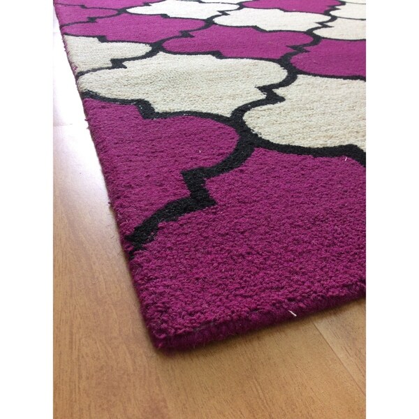 Deluxe Comfort Modern Style Big Brown Wool Handmade Indoor Area Rug - 5' x 8'