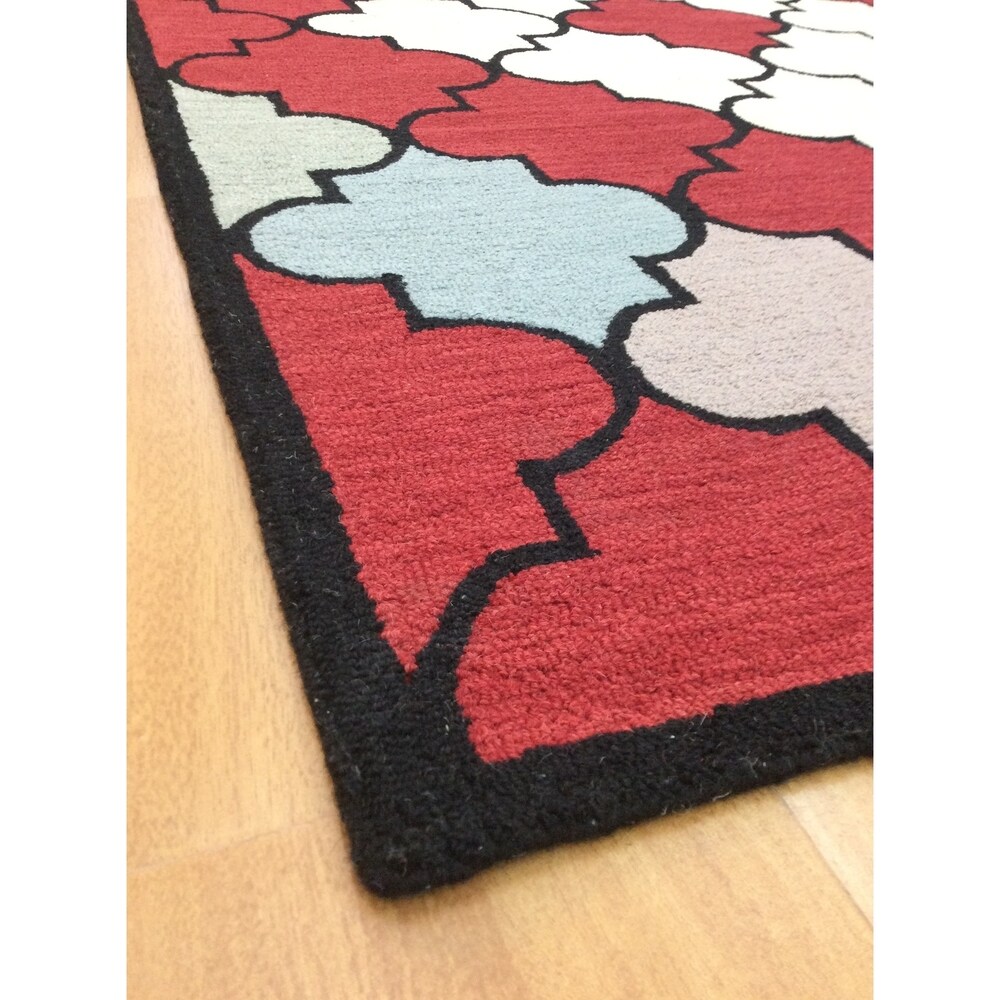 Deluxe Comfort Handmade Modern Style Red Wool Area Rug 5' x 8' from