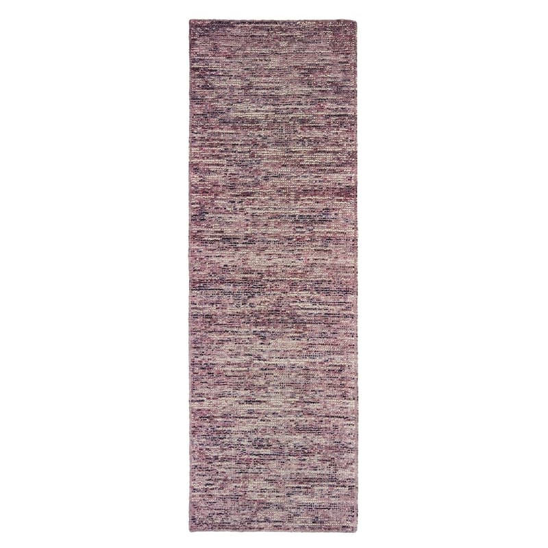 Style Haven Langley Hand-tufted Wool and Viscose Shaded Solid Area Rug - 2'6" x 8' Runner - Purple/Pink