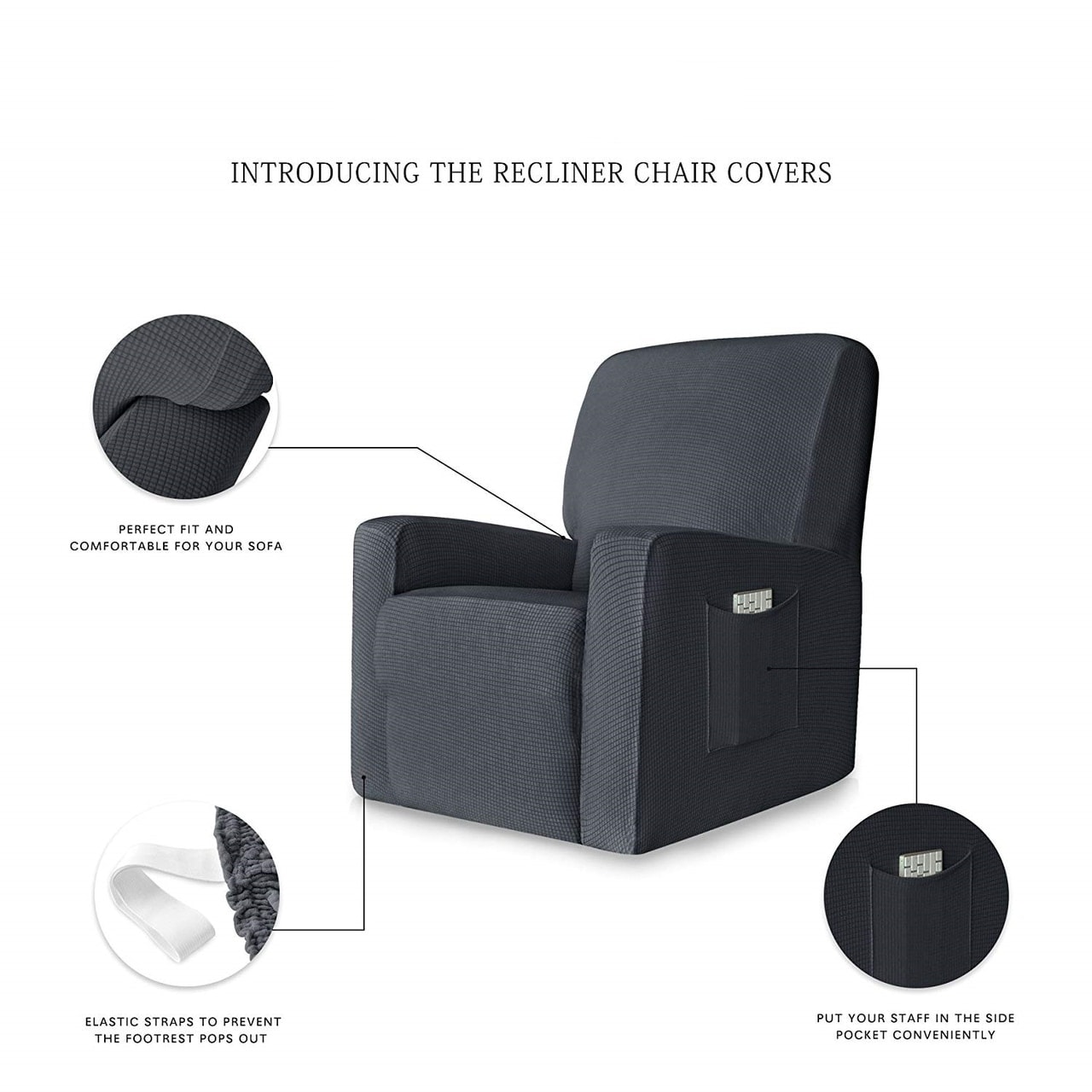 Recliner chair covers discount with side pockets