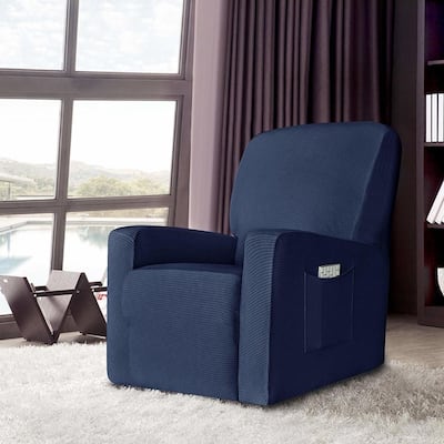 Enova Home High Stretch Spandex Jacquard Recliner Chair Slipcovers with Elastic Bottom Side Pocket