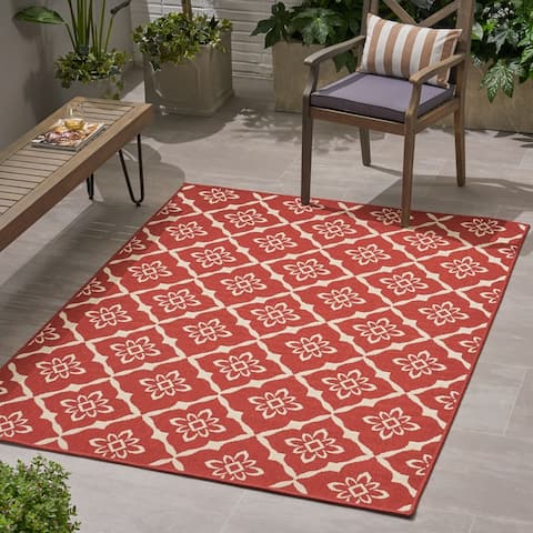 Tallevast Outdoor Trellis Area Rug by Christopher Knight Home