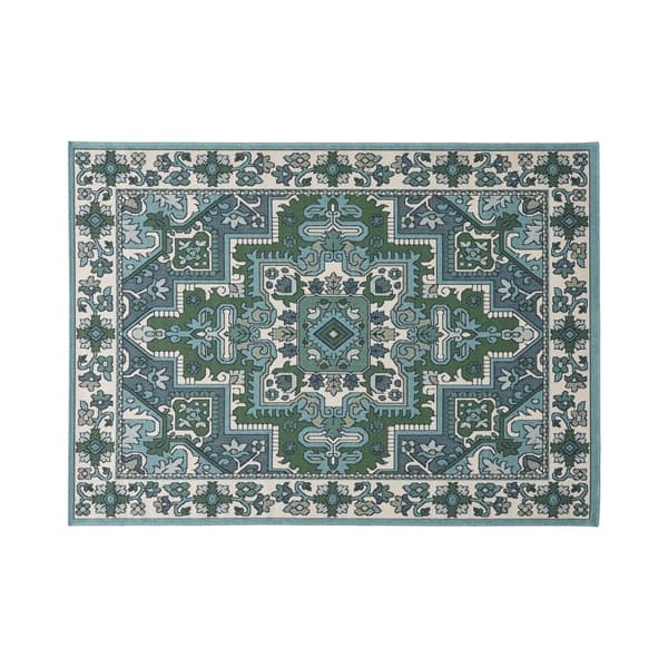 Christopher Knight Home Houston Ivory/Blue Outdoor Oriental Area Rug