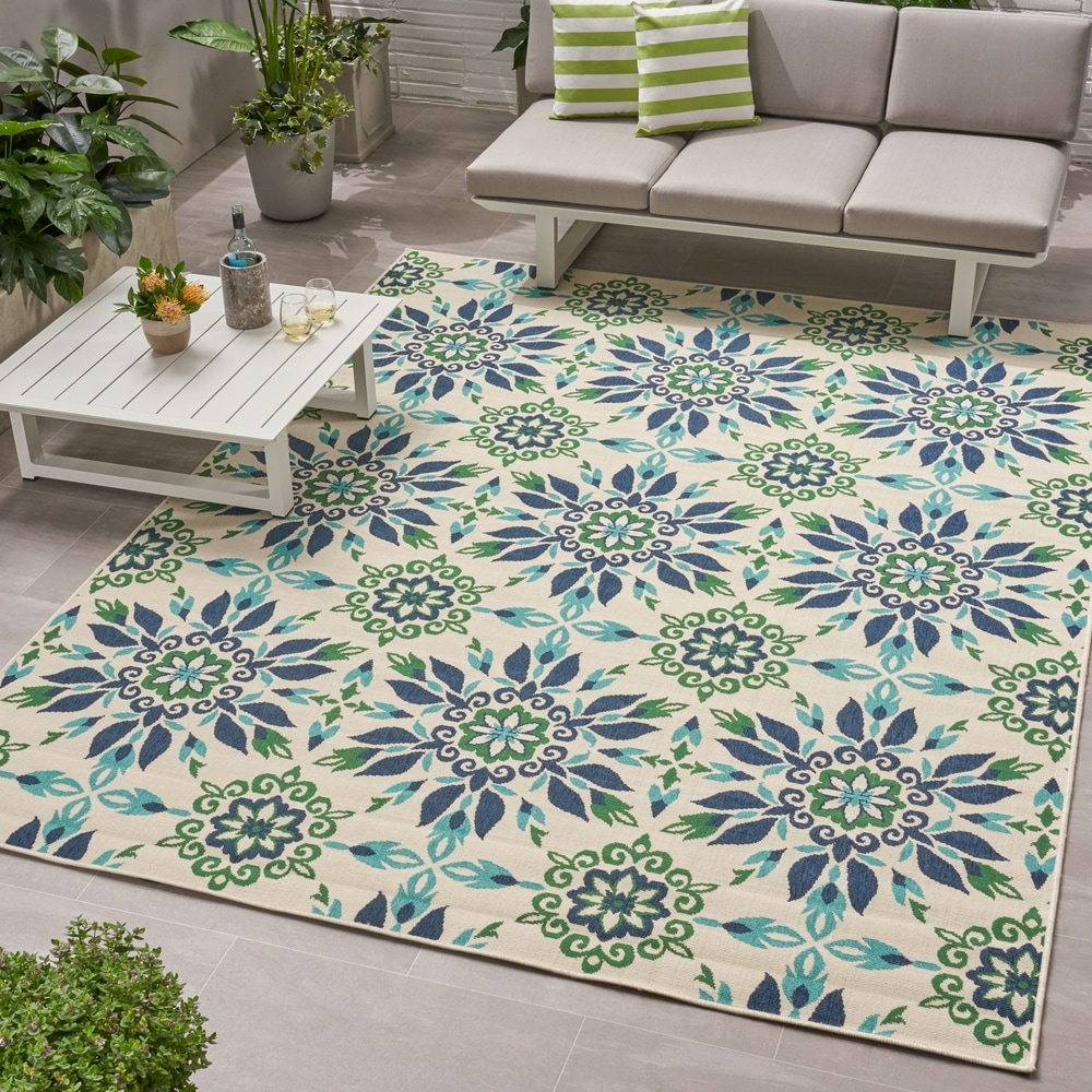 Unique Loom Outdoor Greek Key Area Rug - 2'2 x 3' - Gray