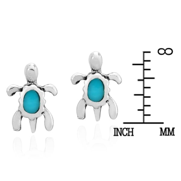 1x Piece of Sterling Silver Sea Turtle Post Stud Earring