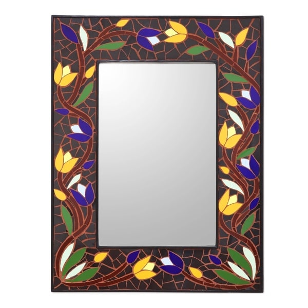 Ceramic Tile Mosaic Wall Mirror Tantalizing Tulips