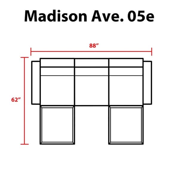 kathy ireland Madison Ave. 5 Piece Outdoor Aluminum Patio Furniture Set 05e